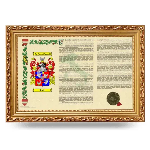 Brutti Armorial Landscape Framed - Gold