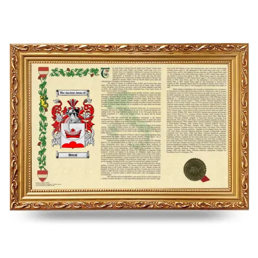 Bruzi Armorial Landscape Framed - Gold