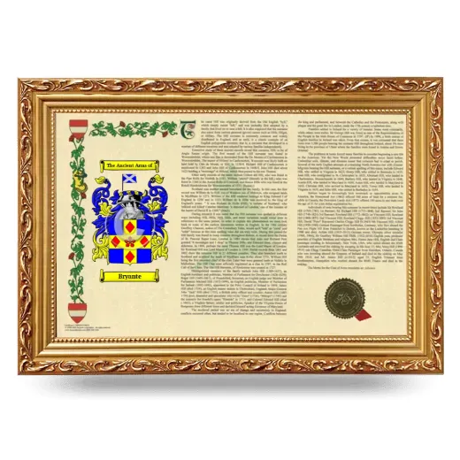 Bryante Armorial Landscape Framed - Gold