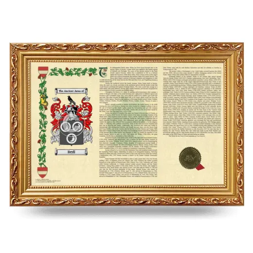 Bryll Armorial Landscape Framed - Gold