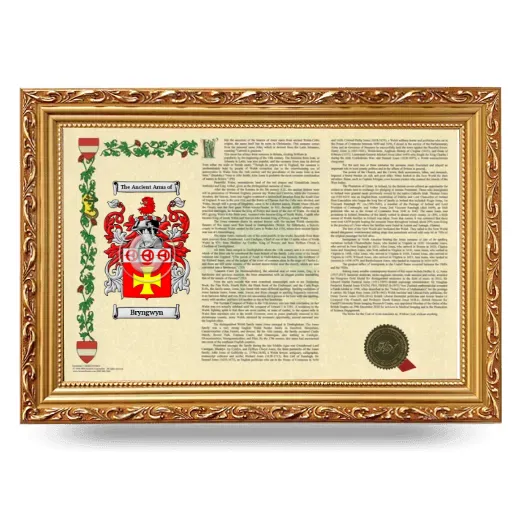 Bryngwyn Armorial Landscape Framed - Gold
