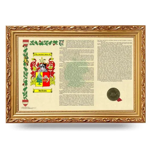 Buchorn Armorial Landscape Framed - Gold