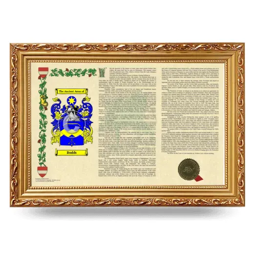 Budds Armorial Landscape Framed - Gold