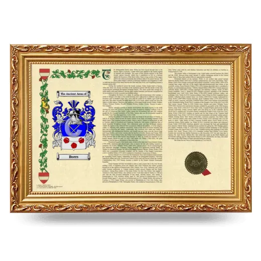 Buers Armorial Landscape Framed - Gold