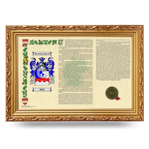 Bulel Armorial Landscape Framed - Gold