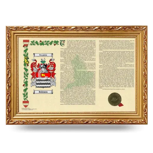 Bulemen Armorial Landscape Framed - Gold