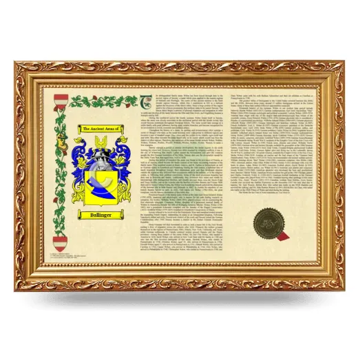 Bullinger Armorial Landscape Framed - Gold