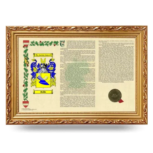 Bullis Armorial Landscape Framed - Gold