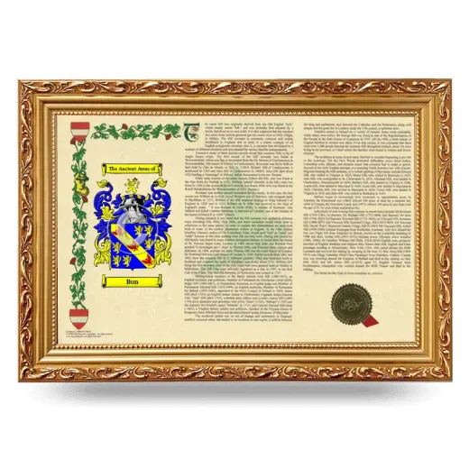 Bun Armorial Landscape Framed - Gold