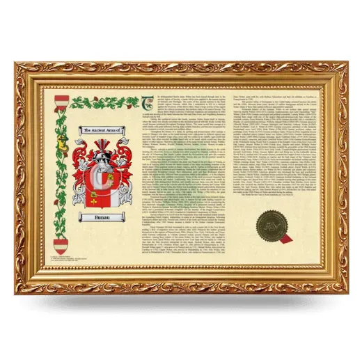 Bunau Armorial Landscape Framed - Gold