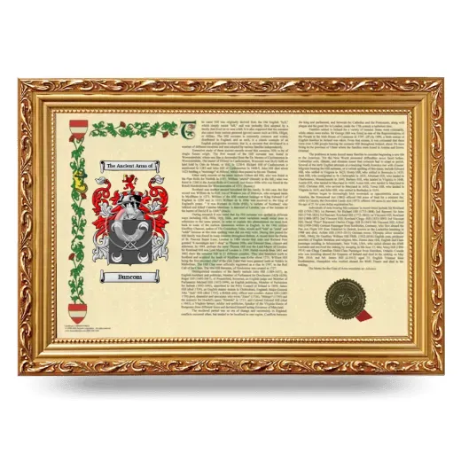Buncom Armorial Landscape Framed - Gold