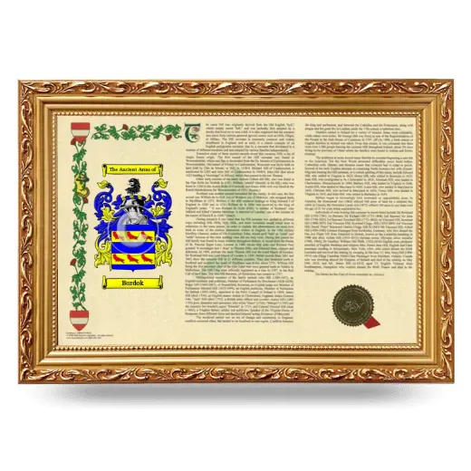 Burdok Armorial Landscape Framed - Gold