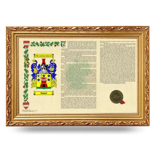 Burgel Armorial Landscape Framed - Gold