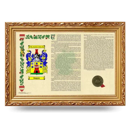Burgerr Armorial Landscape Framed - Gold