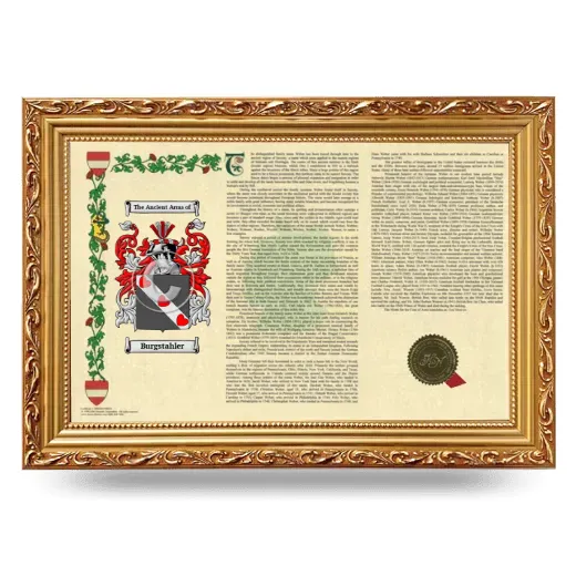 Burgstahler Armorial Landscape Framed - Gold