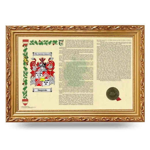 Burgstein Armorial Landscape Framed - Gold