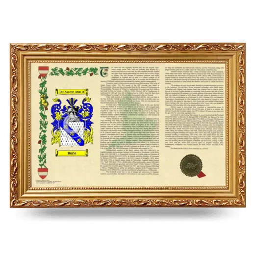 Burie Armorial Landscape Framed - Gold