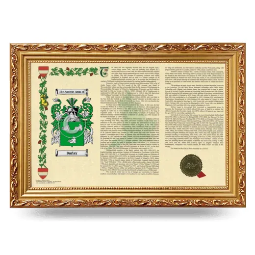 Burlay Armorial Landscape Framed - Gold