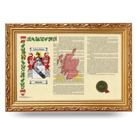 Burneth Armorial Landscape Framed - Gold