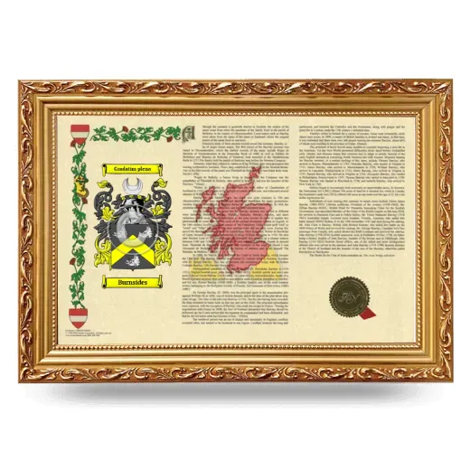 Burnsides Armorial Landscape Framed - Gold