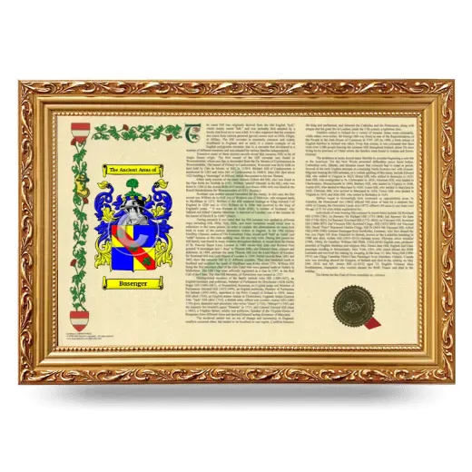 Busenger Armorial Landscape Framed - Gold
