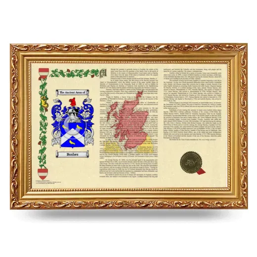Bushes Armorial Landscape Framed - Gold