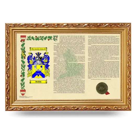 Buskin Armorial Landscape Framed - Gold