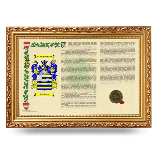 Bussieres Armorial Landscape Framed - Gold