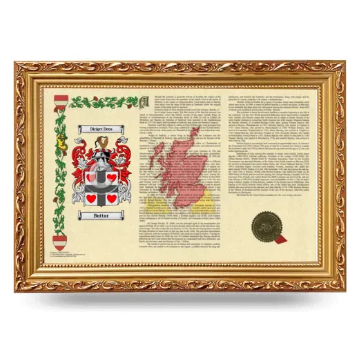 Buttar Armorial Landscape Framed - Gold