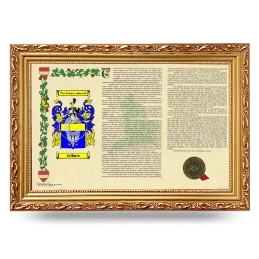 Byffarte Armorial Landscape Framed - Gold
