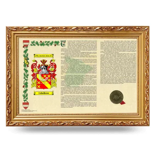 Caballeros Armorial Landscape Framed - Gold