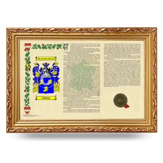 Cabanes Armorial Landscape Framed - Gold