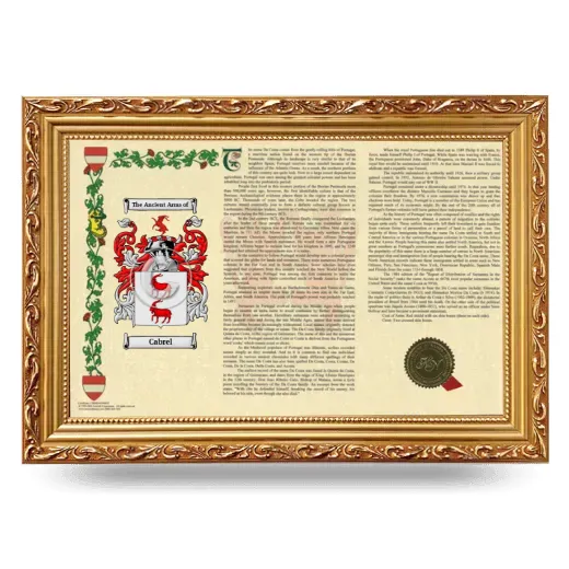 Cabrel Armorial Landscape Framed - Gold