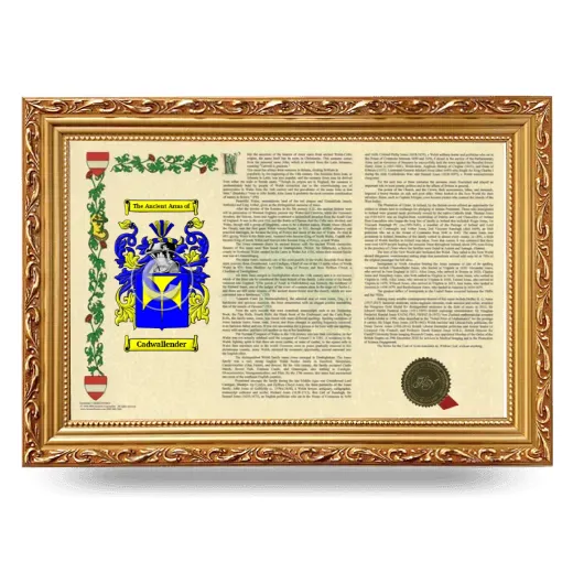 Cadwallender Armorial Landscape Framed - Gold