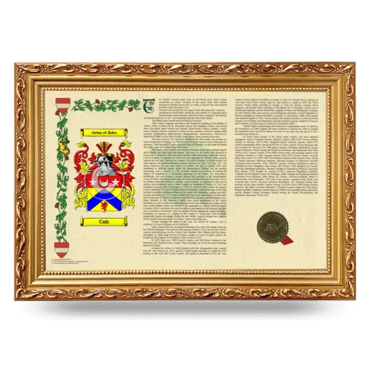 Cais Armorial Landscape Framed - Gold