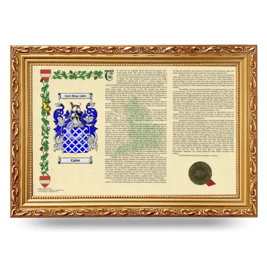Caive Armorial Landscape Framed - Gold