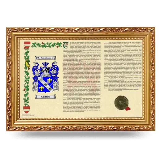 Caldeira Armorial Landscape Framed - Gold
