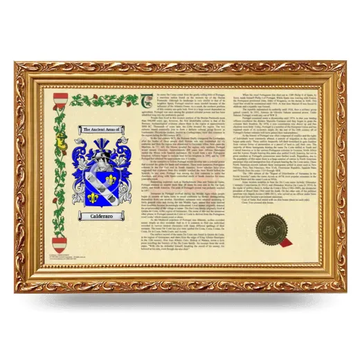 Calderaro Armorial Landscape Framed - Gold