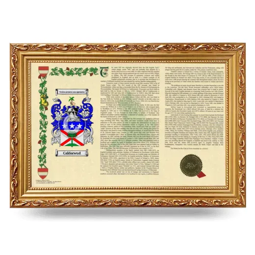 Caldorwud Armorial Landscape Framed - Gold