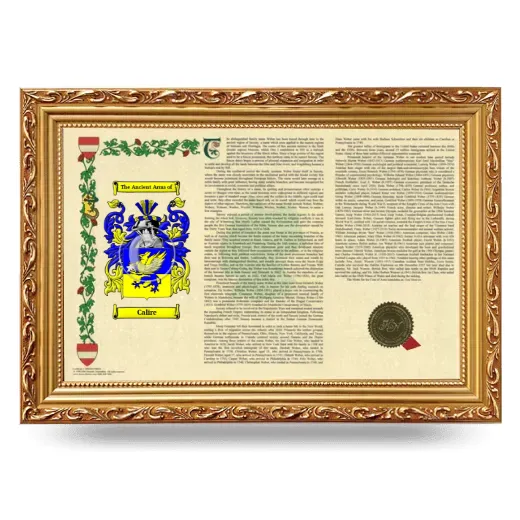 Calire Armorial Landscape Framed - Gold