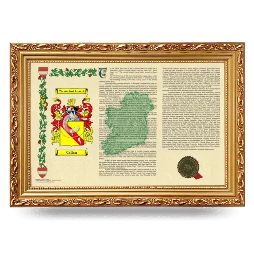 Callan Armorial Landscape Framed - Gold