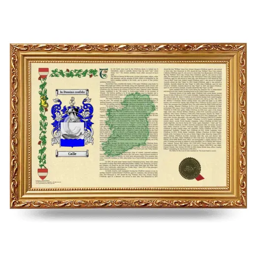 Calle Armorial Landscape Framed - Gold
