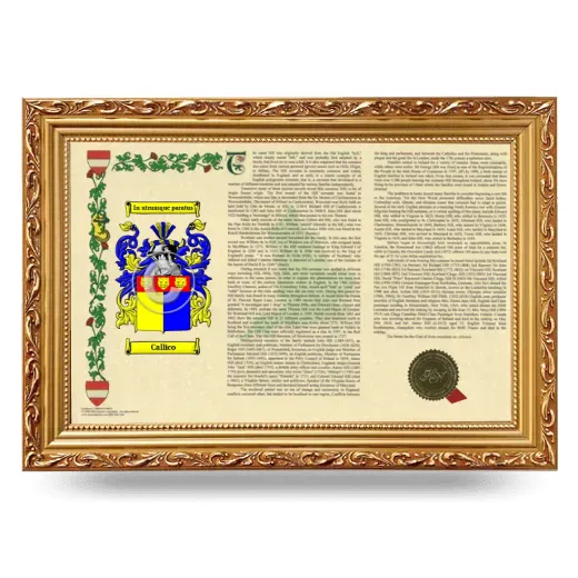 Callico Armorial Landscape Framed - Gold