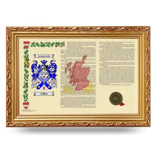 Callom Armorial Landscape Framed - Gold