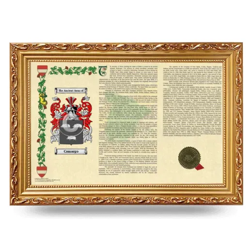 Camargo Armorial Landscape Framed - Gold