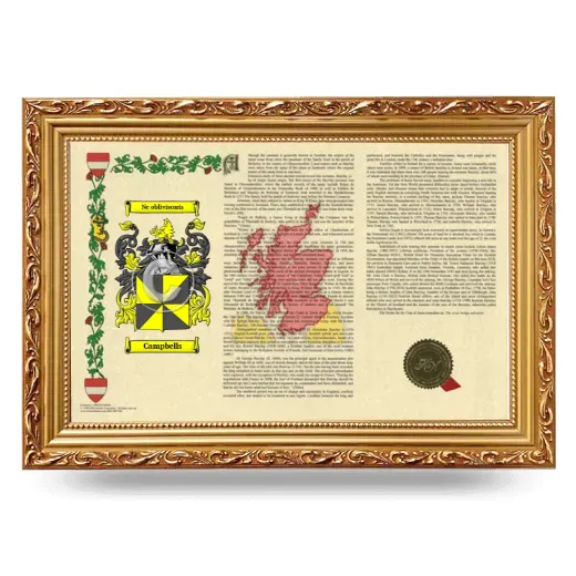 Campbells Armorial Landscape Framed - Gold