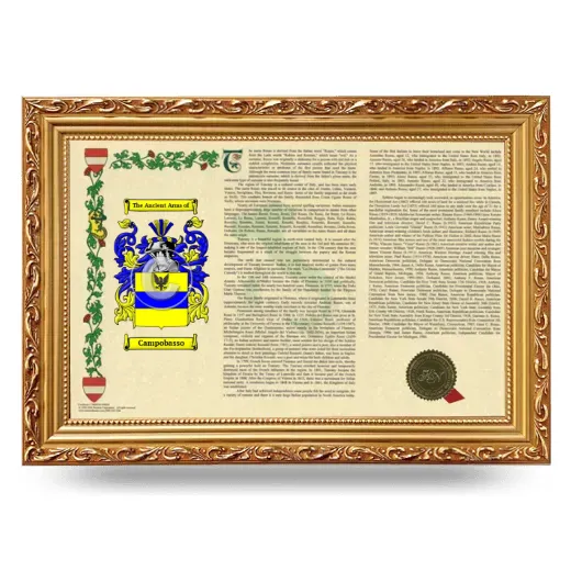 Campobasso Armorial Landscape Framed - Gold