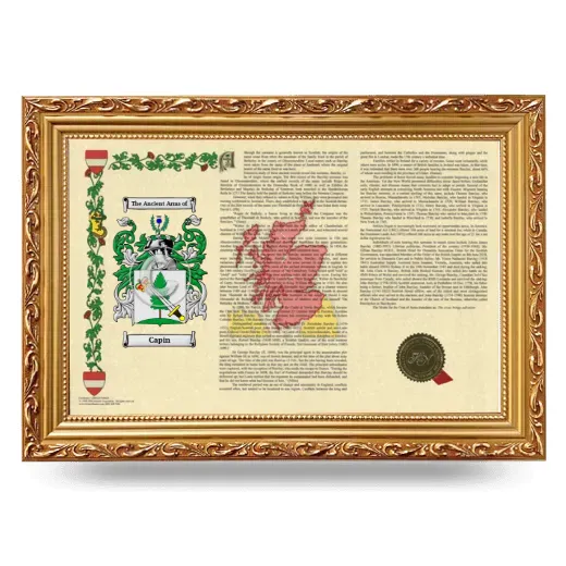 Capin Armorial Landscape Framed - Gold