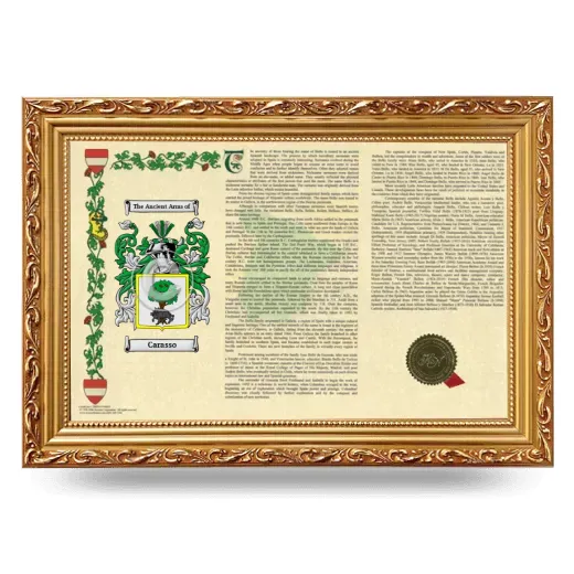Carasso Armorial Landscape Framed - Gold