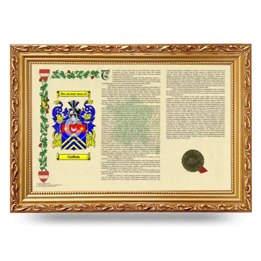 Carbon Armorial Landscape Framed - Gold